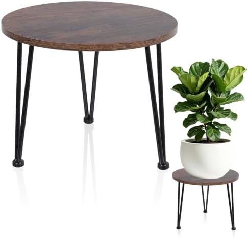 Vigordream Metal Plant Stand Indoor, Heavy Duty Wood Single Planter Holder by Vigordream