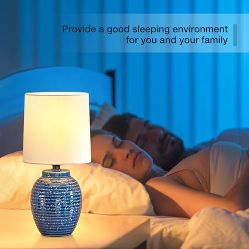 EJIAXIN Table Lamps Set of 2-13.75" Small Bedside Lamps - Classic Farmhouse Ceramic Table Lamp for Bedroom, Living Room, Nightstand, Office, Side Desk Lamp, End Table - Image 5