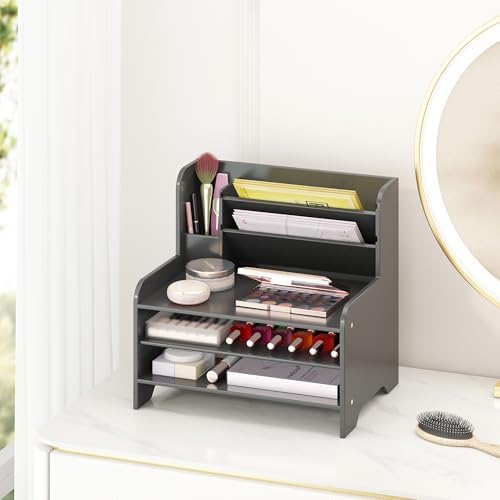 Bamboo File Organizer for Desk, Desktop Paper Tray and Mail Holder - Image 7