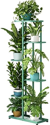 LINZINAR 6 Tier Plant Stand Indoor Outdoor Metal Flower Pot Display Shelf by LINZINAR