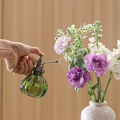 T4U Glass Plant Mister 200ML, Vintage Spray Bottle with Top Pump Fine Mist Flower Garden Sprayer Small Decorative Spritzer Watering Can Gift for Indoor Outdoor Succulent House Plant (Military Green) - Image 5