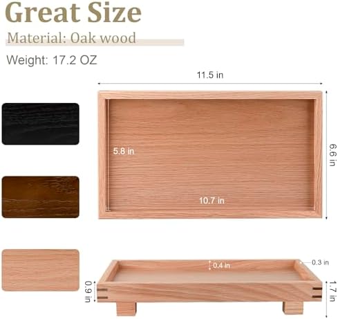 Decorative Tray Farmhouse Decor Wood Soap Holder, 11.4 * 6.7 Brown - Image 5