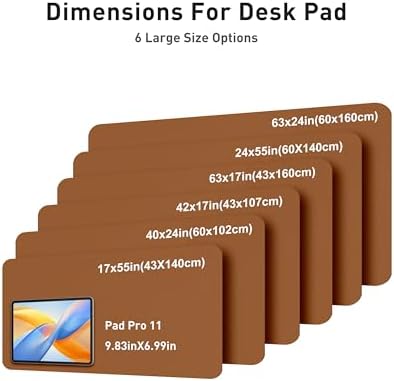 Aothia Faux Leather Desk Mat - Large Mouse Pad, Non-Slip PU Leather Blotter, Waterproof Writing Surface for Office and Home (Brown, 63" x 24") - Image 5