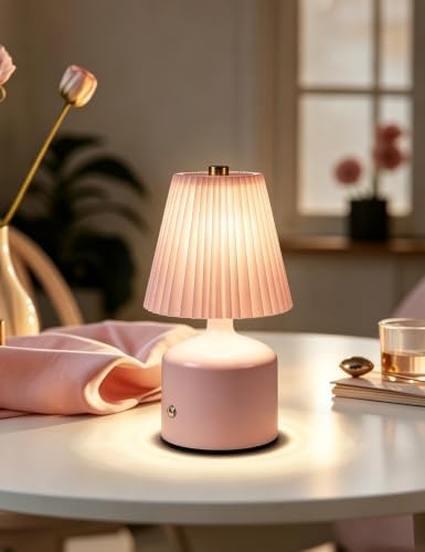 Table Lamp for Bedroom, Small Bedside Lamp Warm Light Touch Nightstand Lamp by Home
