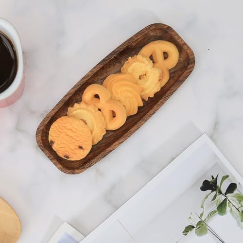 Mini Wooden Serving Platters and Trays, 6.8-inch Solid Acacia Wood Serving Plates for Food/Snacks/Appetizer, also as Jewelry Trays, Mini Charcuterie Board & Cheese Platter, Reusable (6 PCS) - Image 6