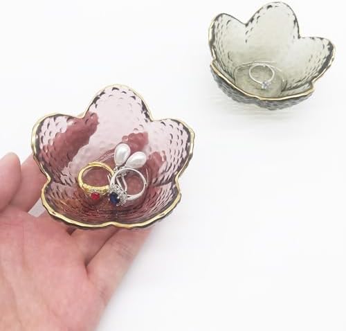 Small Ring Dish Jewelry Tray, Glass Jewelry Dish Trinket Bowl, Crystal Ring Holder Dish Jewelry Plate, Nightstand Decor Jewelry Holder Dish, Engagement Jewelry Bowl Dish for Rings, Earrings - Image 4