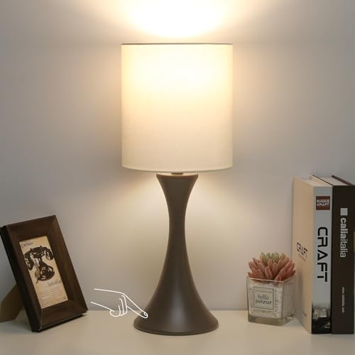 3 Way Touch Control Table Lamp, Dimmable Bedside Lamp, Nightstand Light by Seasidevillage