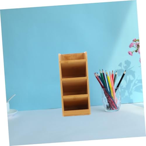 Wooden Desk Organizer for Pens and Pencils, Brown Minimalist Office Holder - Image 4