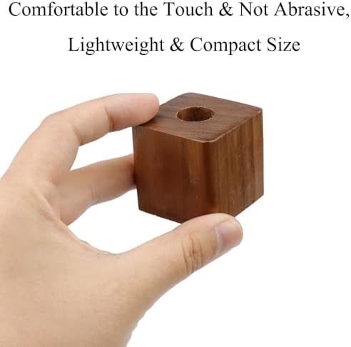 SagaSave 2PCS Solid Wood Pen Holder, Black Walnut, Single Hole Design, Smooth Surface, 4 * 4 * 4cm/1.57 * 1.57 * 1.57in, Minimalist Desk Organizer (Black Walnut L) - Image 3