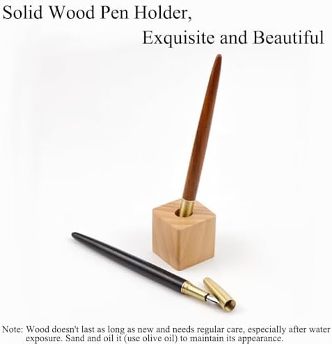 SagaSave 2PCS Solid Wood Pen Holder, Black Walnut, Single Hole Design, Smooth Surface, 3.50 * 3.50 * 3.50cm/1.38 * 1.38 * 1.38in, Minimalist Desk Organizer (Black Walnut S) - Image 5