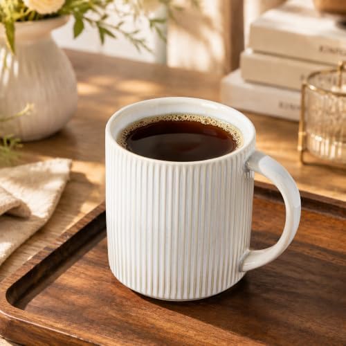 theterra Ceramic Coffee Mugs Set of 4, 14.2 oz Coffee Cups with Handle - Image 7