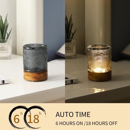 Mini Soft Warm Light Lamp Battery Operated Portable Night Light with Timer, Small Glass Vintage Dim Sleep Nightlights, Battery Powered Wireless Night Lights for Adults (1), M2-1-4 - Image 3
