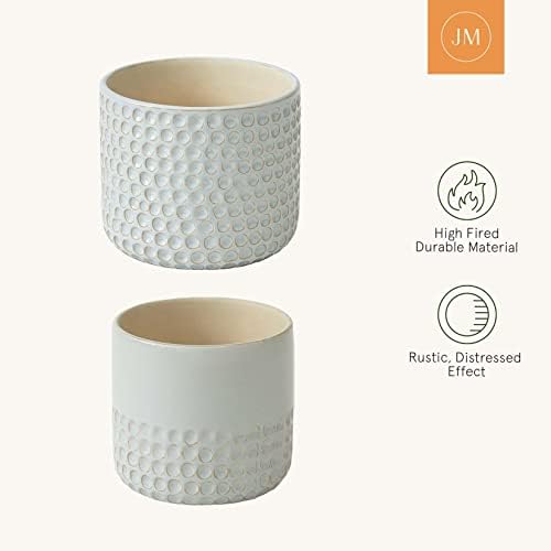 LA Jolie Muse Ceramic Plant Pots, Flower Pots for Indoor Plants, Set of 2 - Image 5