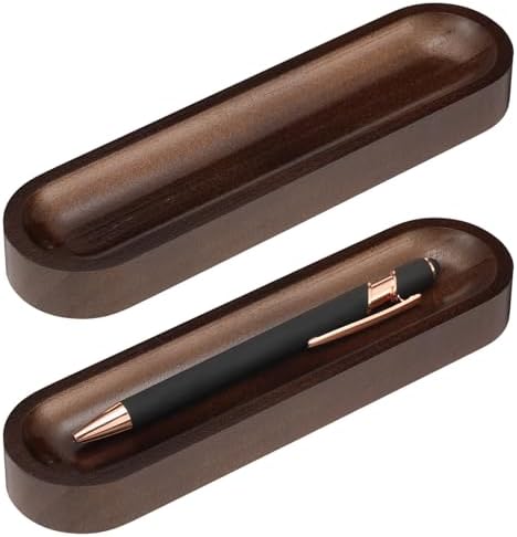 Chunful Set of 2 Black Walnut Pen Tray Wood Pen Holder by Chunful