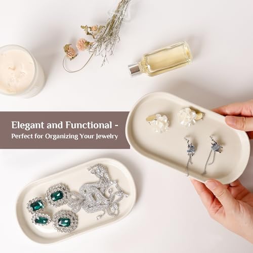 Ceramic Jewelry Tray Oval Vanity Dish for Rings Earrings Bracelets - Image 5