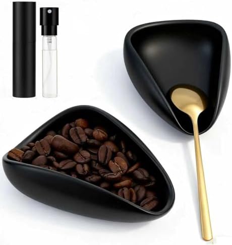 Ceramic Coffee Bean Dosing Cup + Sprayer Gift Set, Spoon Rest, Mini Coffee Spoon Holder for Tea Spoons Stirrers, Coffee Station Decor, Espresso Coffee Bar Accessories & Essentials(Not Include Spoon) by Unknown