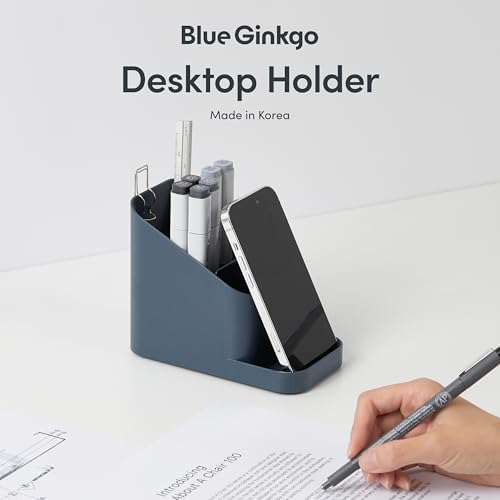 BLUE GINKGO Pen Holder, Desk Organizer, Blue, Made in Korea - Image 2