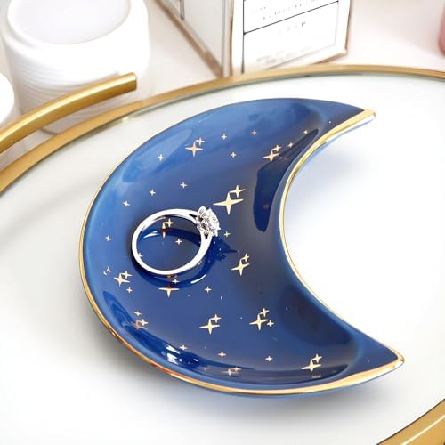 Small Moon Jewelry Dish Tray, Blue - Image 2