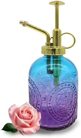 Glass Plant Mister Spray Bottle, 350ML Vintage Plant Spritzer with Top Pump Watering Can for Indoor Outdoor House Plants,Flowers (Blue-Purple Gradient) by VKSG