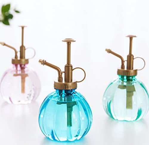 Mini Plant Mister Vintage Style Decorative Water Spray Bottle with Top Pump Small Watering Can for Indoor Potted Plants 1Pc Blue,Vintage Glass Plant Atomizer - Image 4