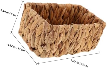 SHINEOFI Woven Storage Basket Small Handwoven Seagrass Basket Organizer for Shelves Bathroom Toiletries Toilet Paper Storage Kitchen Fruit Home Desktop Organization Brown 7.48 X 4.33 X 3.14 in - Image 6
