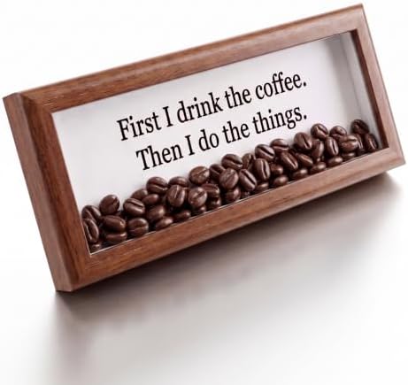 Novabright Wooden Coffee Bar Sign with Artificial Beans Decor, Farmhouse by Unknown