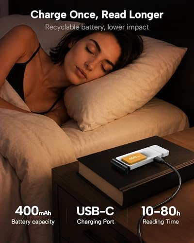 86lux Book Light, Rechargeable Clip-On LED Reading Light for Bed - Image 5