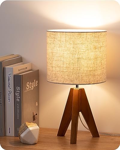 EDISHINE Tripod Table Lamp, Small Cute Bedside Lamp, 14.2 Inch, E26 Base by EDISHINE