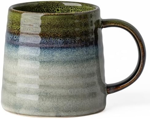 15.5oz Large Heavyweight Ceramic Mug, Reactive (Light Green) by TaoTaojarvieCeramics