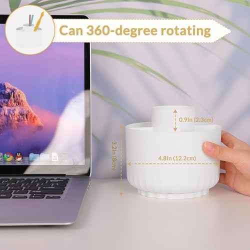 SKYDUE 360 Degree Rotating Desk Organizer, Dual-Purpose Pencil Pen Holder for Desk, Rotating Pencil Cup, Office Supplies, Desk Decor for Office, School, Home - Image 2