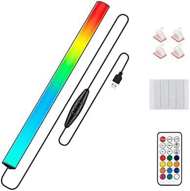 Under Monitor RGB Light Bar, LED Light for Desk Gaming Setup, USB Powered Keyboard Light, 12 Inch 5V, 353 Color Change Modes, Wireless Remote, LED Ambient Lights for Room Decor, Desk Setup, PC by Jusjubr