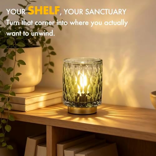 Battery Operated Table Lamp,Cordless Small Decorative Lamp,Green Gradient - Image 2