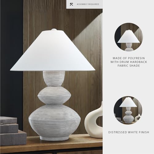 Signature Design by Ashley Table Lamp, 30" Gourd, Distressed White - Image 3