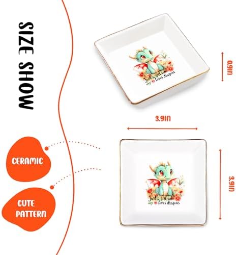 Dragon Jewelry Ring Holder Dish Tray, Gifts For Women Teens Girls, Dragon Lovers Themed Stuff Things Decor Merch, Home Room Ring Earrings Necklace Organizer Holder! - Image 2