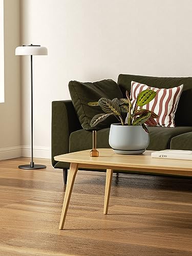 LE TAUCI Plant Pots for Indoor Plants, 4.1+5.1+6.5 inch, Set of 3, Ceramic Planters with Drainage Hole and Saucer, Indoor Flower Pot with Hole Mesh Pad, Gifts for Mom, Reactive Glaze Blue Gray - Image 4