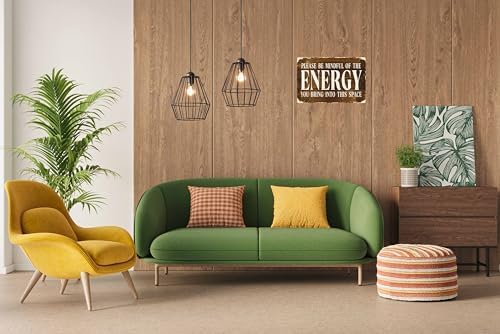 Rustic Wall Sign 8x12 in Please Be Mindful of the Energy You Bring into This Space Classic Home Decor for Spaces Vintage Charm Feature Decor - Image 5