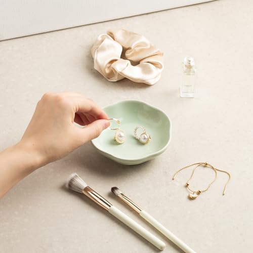Ceramic Jewelry Tray, Ring Holder Floral Trinket Bowl for Women - Image 2