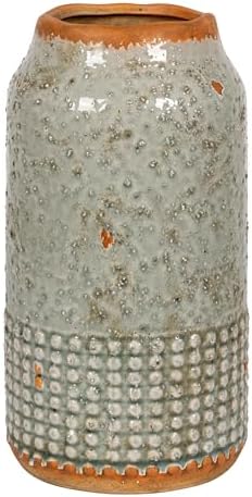 Creative Co-Op Round Terra-Cotta Hobnail Planter Vase with Heavily Distressed Finish, Grey - Image 5