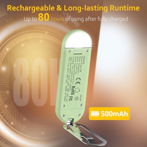 Akomid Book Light, USB Rechargeable, Eye-Cared Amber Light, 8 LEDs, Green, Modern Style, Metal & Plastic, Clip-On, Stepless Dimming, for Reading in Bed, Kids, Living Room - Image 7