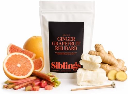 Siblings Candle Refill Kit No. 07, Ginger Pink Grapefruit Rhubarb by Siblings