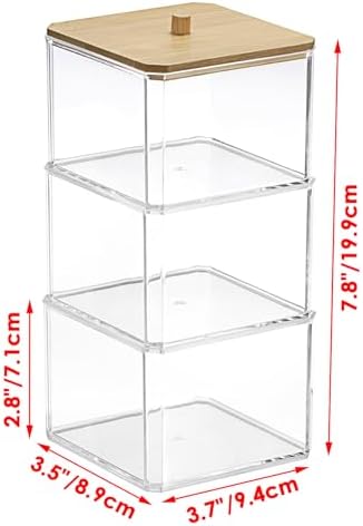 Paperclip Dispenser with Lid 3 layers Clear Paper Clip Holder for Desktop Stackable Desk Storage Box for Office Small Acrylic Organizer Box for Bathroom - Image 3