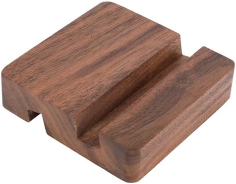 Wood Phone Stand, Portable Square Dual-Slot Mobile Phone Holder Countertop Desk Wood Cellphone Organizer for Kitchen Bathroom Office Accessory by Unknown
