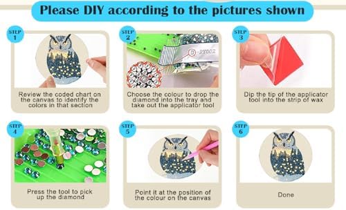 NEGEKFKX 8 Pcs Diamond Art Painting Coasters Kits,Animal Landscape Coaster with Holder for Adults, Non-Slip DIY Dot Paint Craft Kits,5D Full Drill DIY Diamond Dot Gem Art Kit Home Decor Arts Craft - Image 7