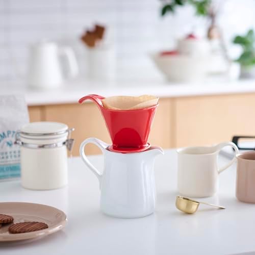 ZERO JAPAN - Bee House Pour Over Coffee Dripper - Ceramic Coffee Maker with Elegant Peek Hole, Drip Cone Brewer Coffee Gifts, Brewing Accessories - Tomato, Standar Size - Image 2