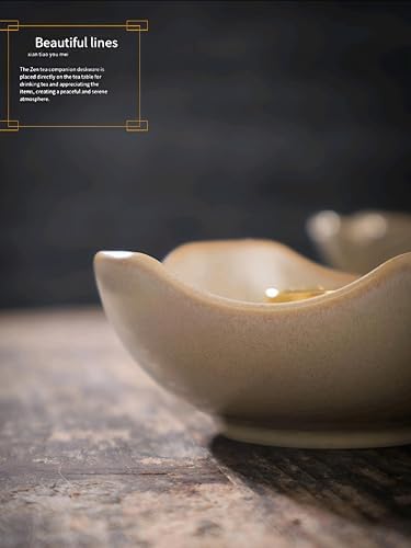 Elegant Ceramic Incense Ash Catcher – Minimalist Beige Incense Holder with 9-Hole Base, Smooth Bottom, Portable & Decorative for Home, Tea Table - Image 4