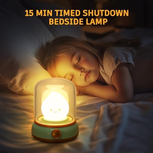 Ghost Campfire Night Light, Small Cute Desk Lamp, Dimmable Cordless Bedside Table Lamp, 2 Modes Rechargebale Battery Oprated Warm Night Light for Bedroom/Kids/Baby Nursery, Vintage Ambient Lighting - Image 4