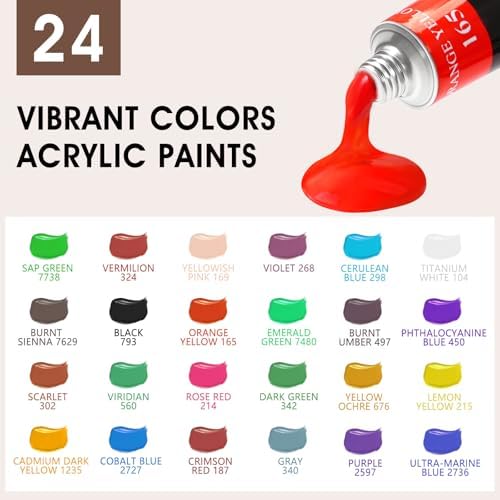 ESRICH Acrylic Paint Set with 24 Colors, Art Painting Supplies Kit - Image 6