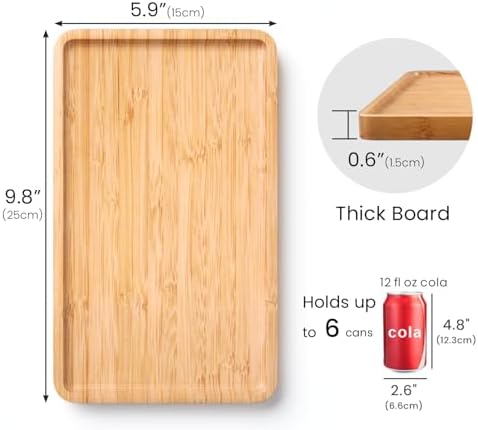 VERTORGAN Bamboo Serving Tray,9.8x5.9 Inch Trays,Home Decor(Natural) - Image 5