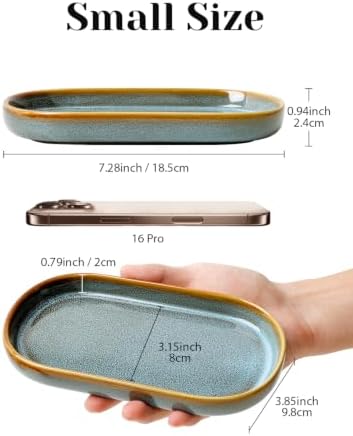 INGOFIN Ceramic Bathroom Vanity Tray for Counter, Decorative Organizer Tray - Image 3