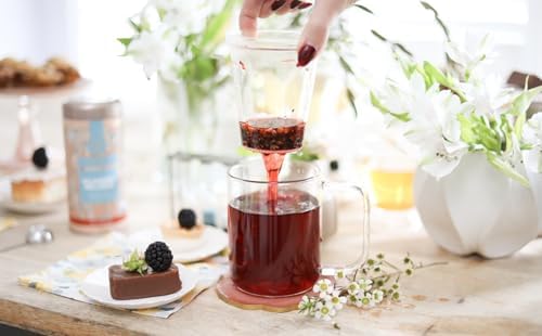 Teabloom Loose Tea Microdot Glass Mug with Lid – 12oz Single-Serve Borosilicate Glass Cup with Infuser for Hot and Cold Beverages - Image 3